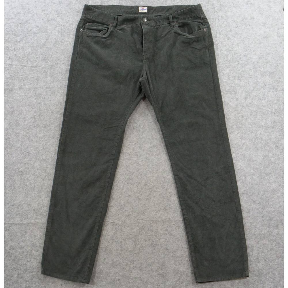 Faherty Pants Mens 40 Gray Corduroy Flat Front Mid Rise Zip Fly Casual